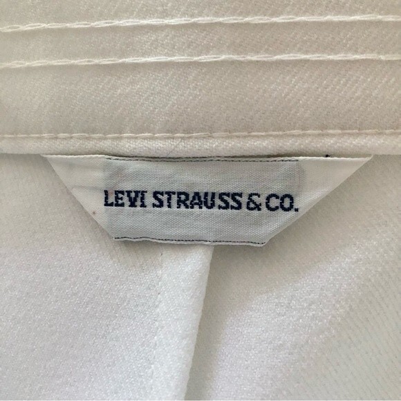Vintage 70s 80s Levi's White Bend Over Pants Trousers High Waisted Size 14 - Picture 5 of 7